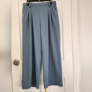 Elegant Blue Women's Wide-Leg Pants